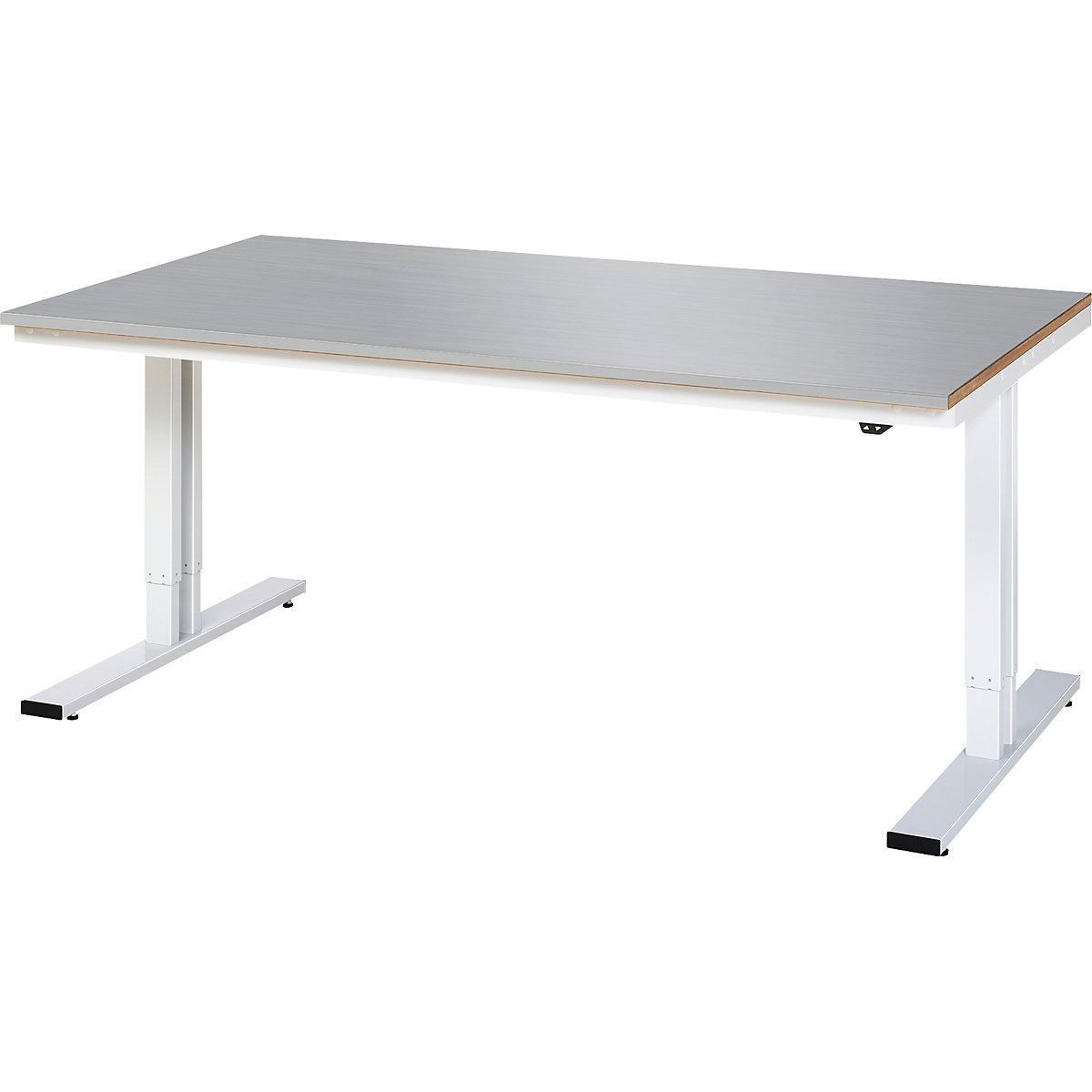 Mesa de trabalho com regulação elétrica da altura – capacidade de carga 300 kg – RAU, altura 720 – 1120 mm, tampo em aço inoxidável, LxP 2000 x 1000 mm-0