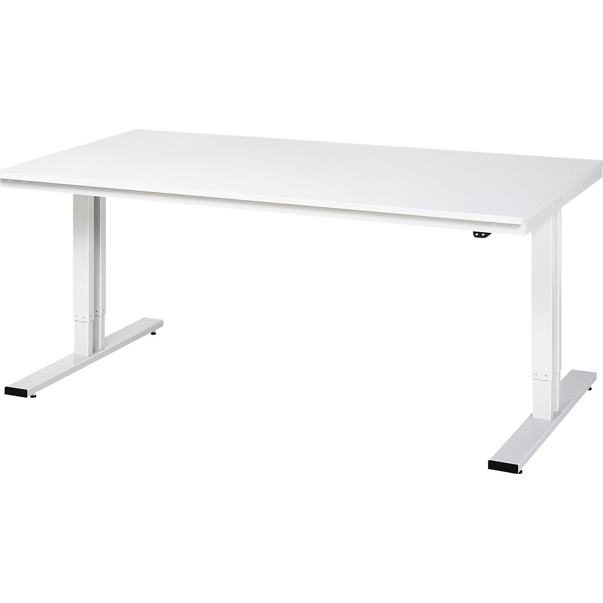 Mesa de trabalho com regulação elétrica da altura – capacidade de carga 300 kg – RAU, altura 720 – 1120 mm, tampo em melamina ESD, LxP 2000 x 1000 mm-0