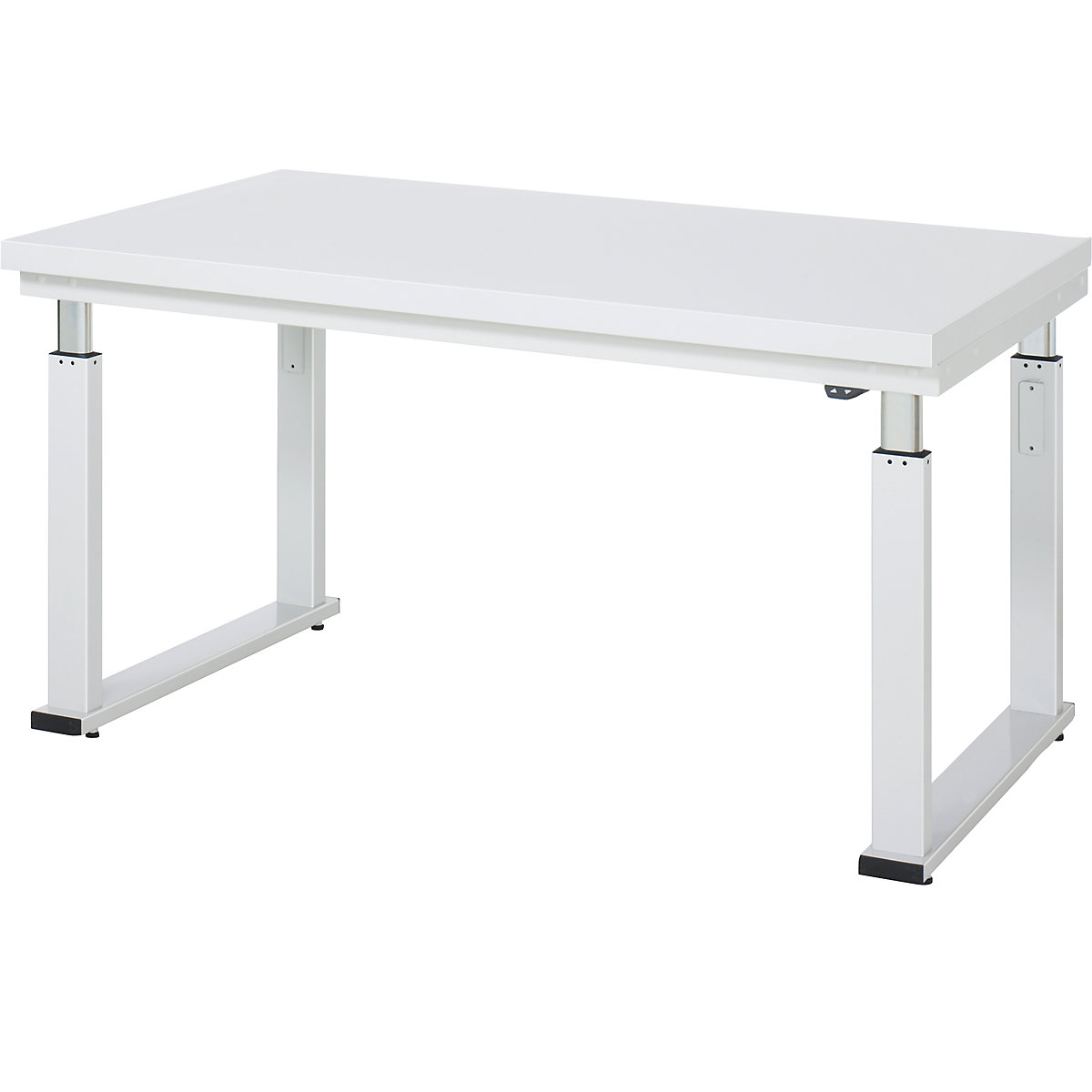 Mesa de trabalho com regulação elétrica da altura – capacidade de carga 600 kg – RAU, altura 740 – 1140 mm, tampo em laminado duro, LxP 1500 x 900 mm-0