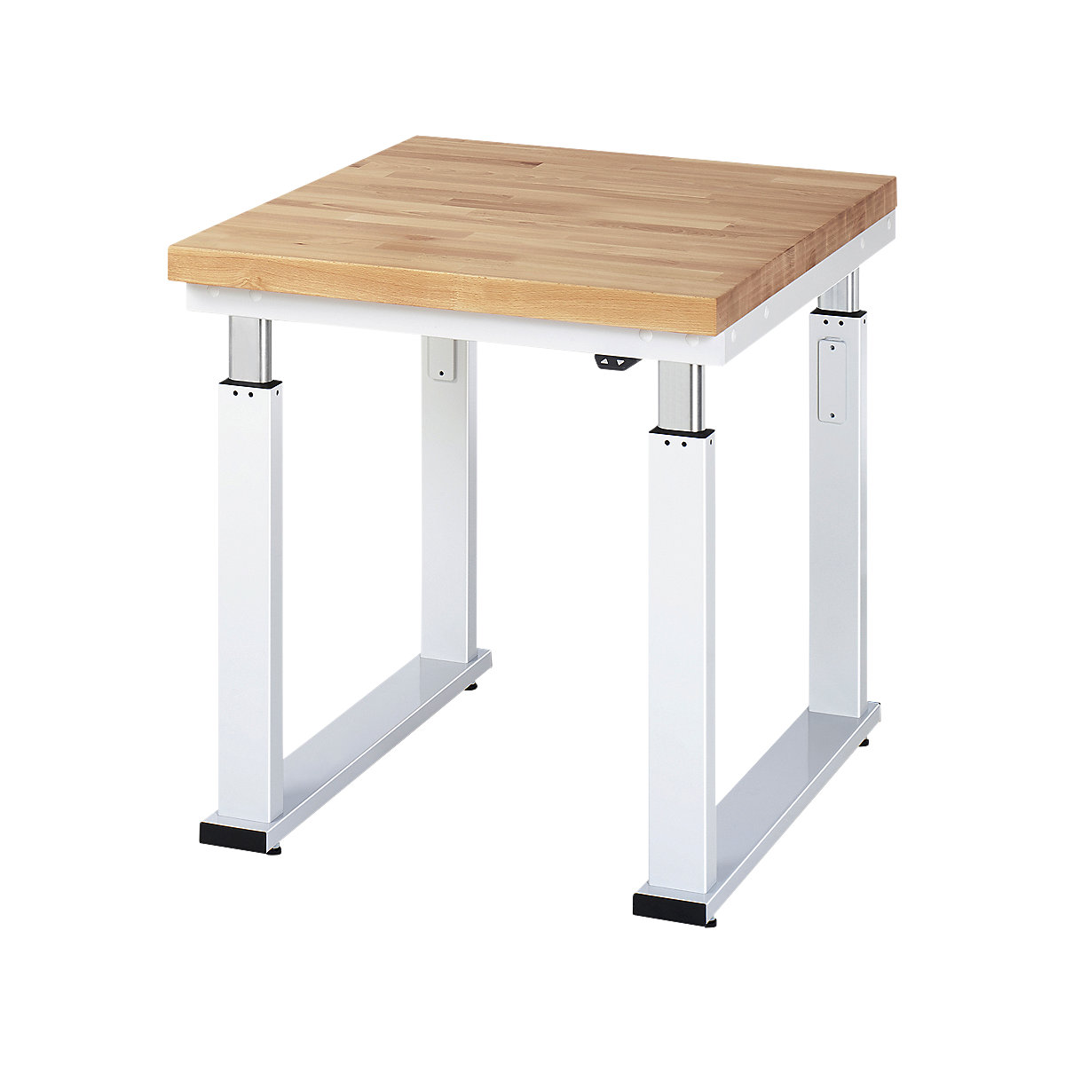 Mesa de trabalho com regulação elétrica da altura – capacidade de carga 600 kg – RAU, altura 740 – 1140 mm, tampo de faia maciça, LxP 750 x 900 mm-0