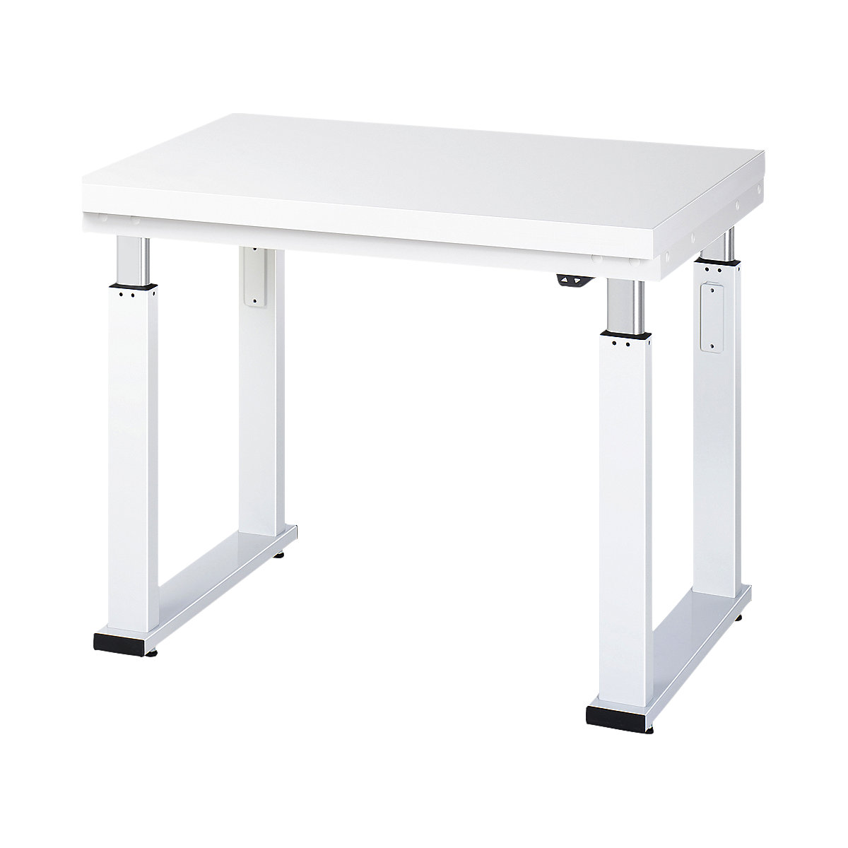 Mesa de trabalho com regulação elétrica da altura – capacidade de carga 600 kg – RAU, altura 740 – 1140 mm, tampo em laminado duro, LxP 1000 x 700 mm-0