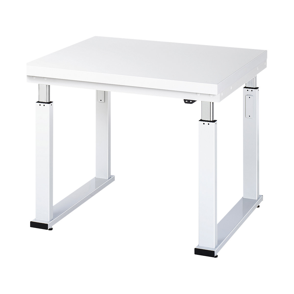 Mesa de trabalho com regulação elétrica da altura – capacidade de carga 600 kg – RAU, altura 740 – 1140 mm, tampo em laminado duro, LxP 1000 x 900 mm-0