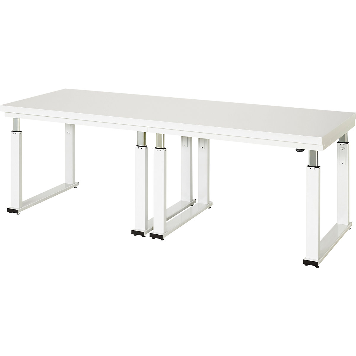 Mesa de trabalho com regulação elétrica da altura – capacidade de carga 600 kg – RAU, altura 740 – 1140 mm, tampo em laminado duro, LxP 2500 x 900 mm-0