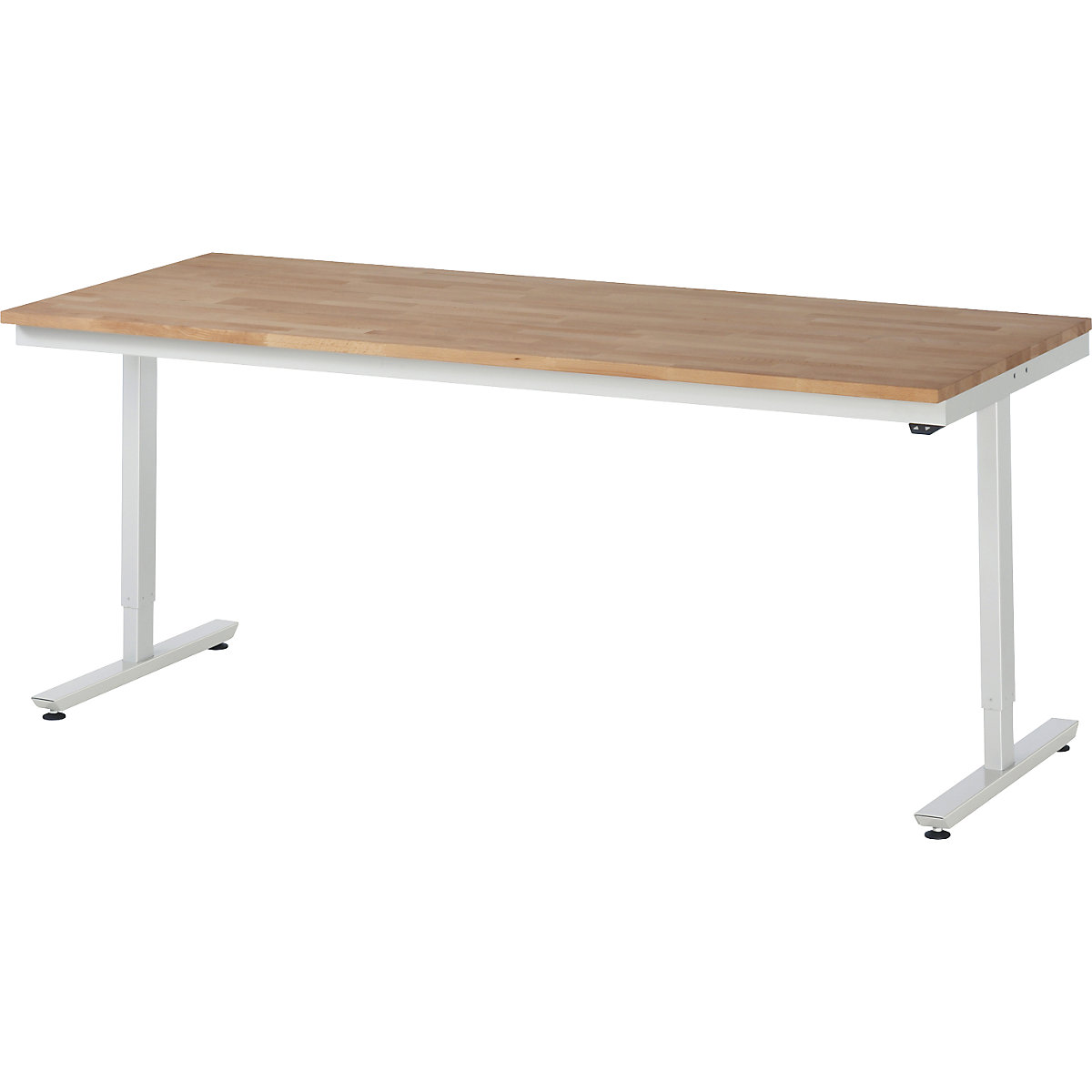 Mesa de trabalho, regulação elétrica da altura da série Adlatus – RAU, tampo de faia maciça, altura 720 – 1120 mm, LxP 2000 x 800 mm-0