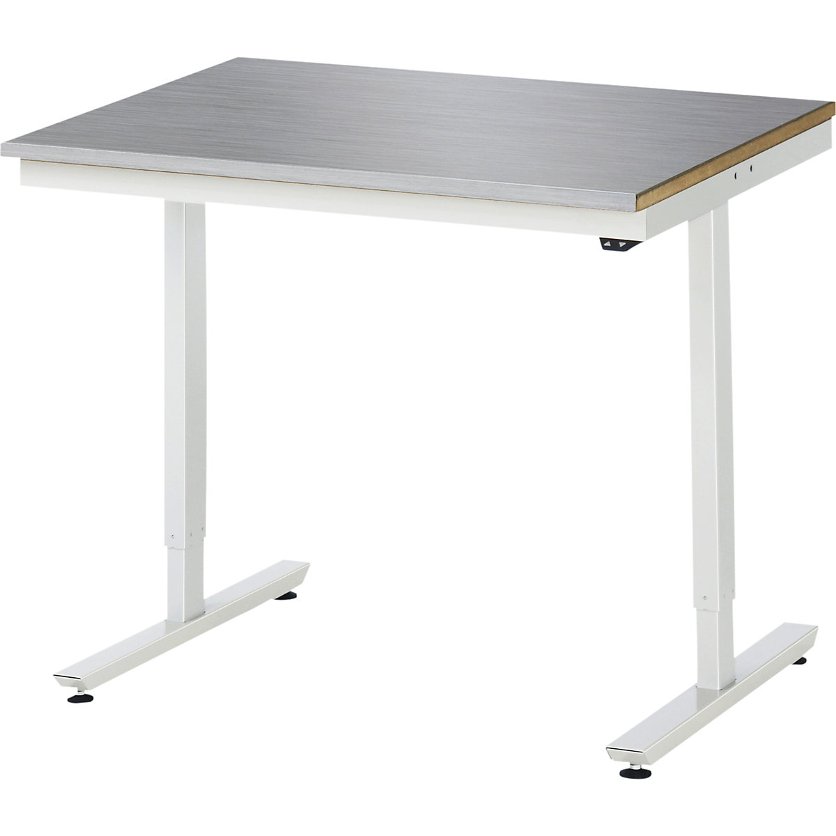 Mesa de trabalho, regulação elétrica da altura da série Adlatus – RAU, tampo em aço inoxidável, altura 720 – 1120 mm, LxP 1000 x 800 mm-0