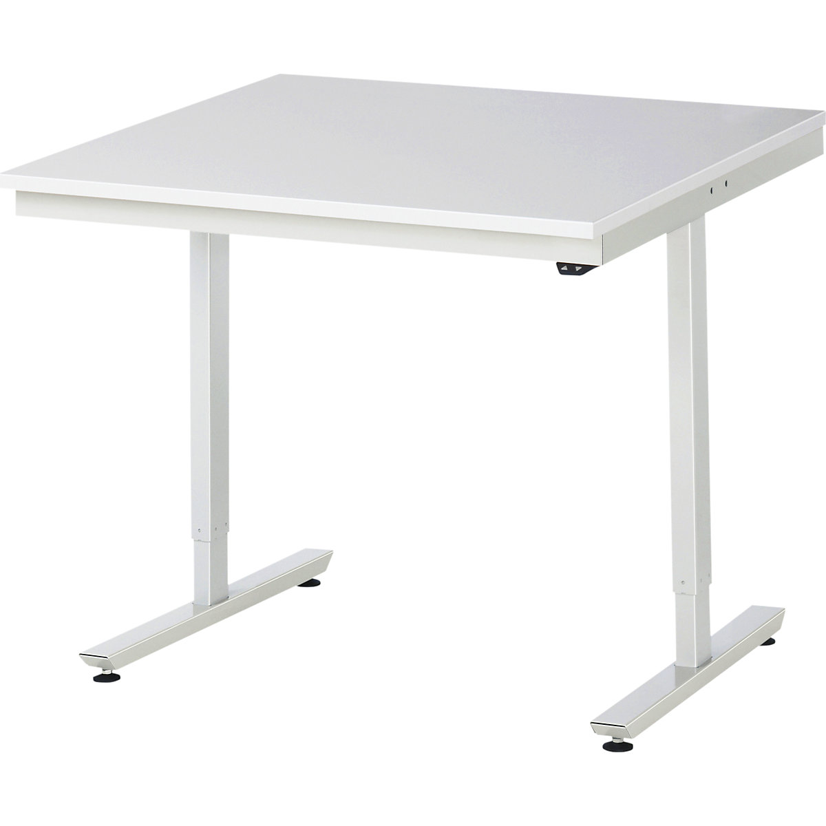 Mesa de trabalho, regulação elétrica da altura da série Adlatus – RAU, placa de aglomerado revestida a MF, altura 720 – 1120 mm, LxP 1000 x 1000 mm-0