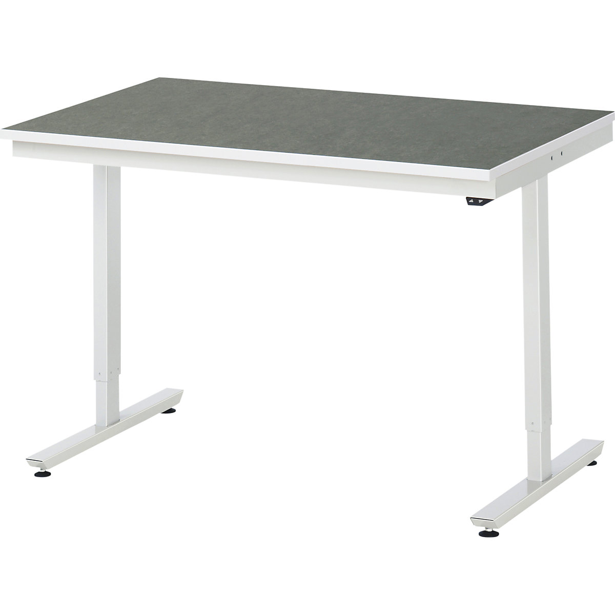 Mesa de trabalho, regulação elétrica da altura da série Adlatus – RAU, revestimento em linóleo, altura 720 – 1120 mm, LxP 1250 x 800 mm-0