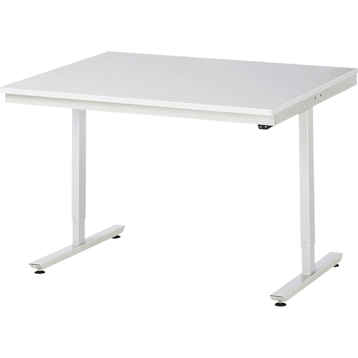 Mesa de trabalho, regulação elétrica da altura da série Adlatus – RAU, tampo em melamina ESD, altura 720 – 1120 mm, LxP 1250 x 1000 mm-0