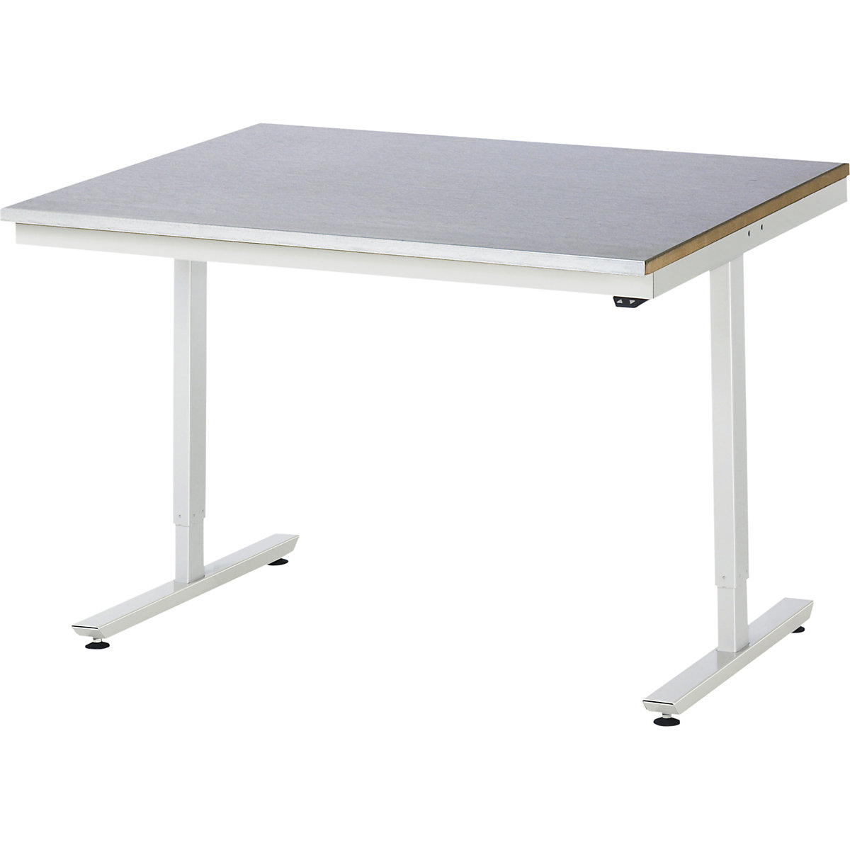 Mesa de trabalho, regulação elétrica da altura da série Adlatus – RAU, tampo em chapa de aço, altura 720 – 1120 mm, LxP 1250 x 1000 mm-0