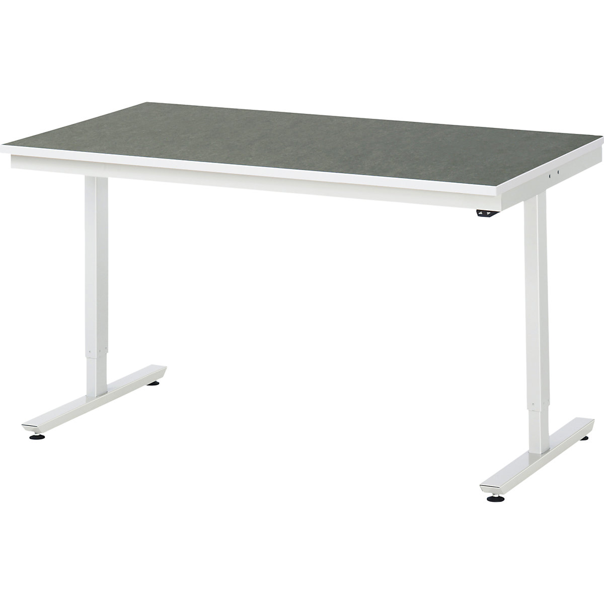 Mesa de trabalho, regulação elétrica da altura da série Adlatus – RAU, revestimento em linóleo, altura 720 – 1120 mm, LxP 1500 x 800 mm-0