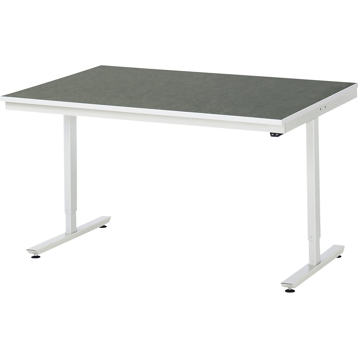 Mesa de trabalho, regulação elétrica da altura da série Adlatus – RAU, revestimento em linóleo, altura 720 – 1120 mm, LxP 1500 x 1000 mm-0