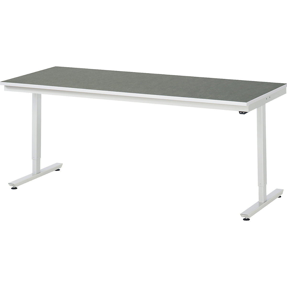 Mesa de trabalho, regulação elétrica da altura da série Adlatus – RAU, revestimento em linóleo, altura 720 – 1120 mm, LxP 2000 x 800 mm-0