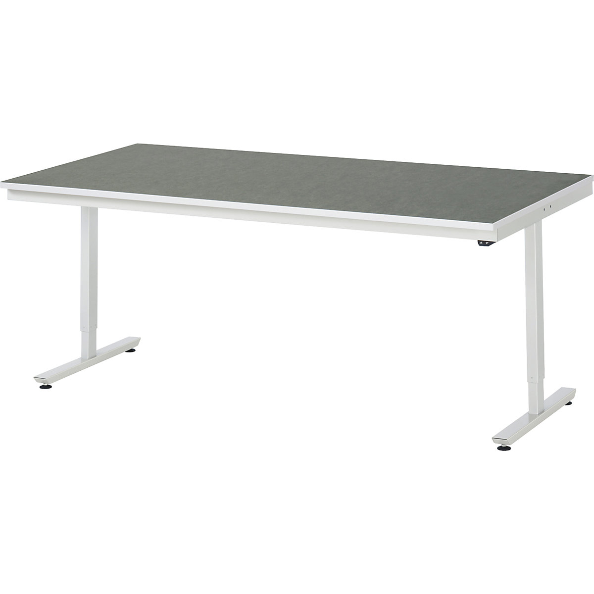 Mesa de trabalho, regulação elétrica da altura da série Adlatus – RAU, revestimento em linóleo, altura 720 – 1120 mm, LxP 2000 x 1000 mm-0