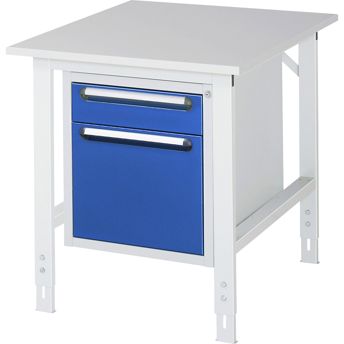 Mesa de trabalho com armário de gavetas, bloco de gavetas inferior com 2 gavetas 1 x 120, 1 x 360 mm, LxP 750 x 1000 mm, tampo em melamina, espessura 22 mm-0