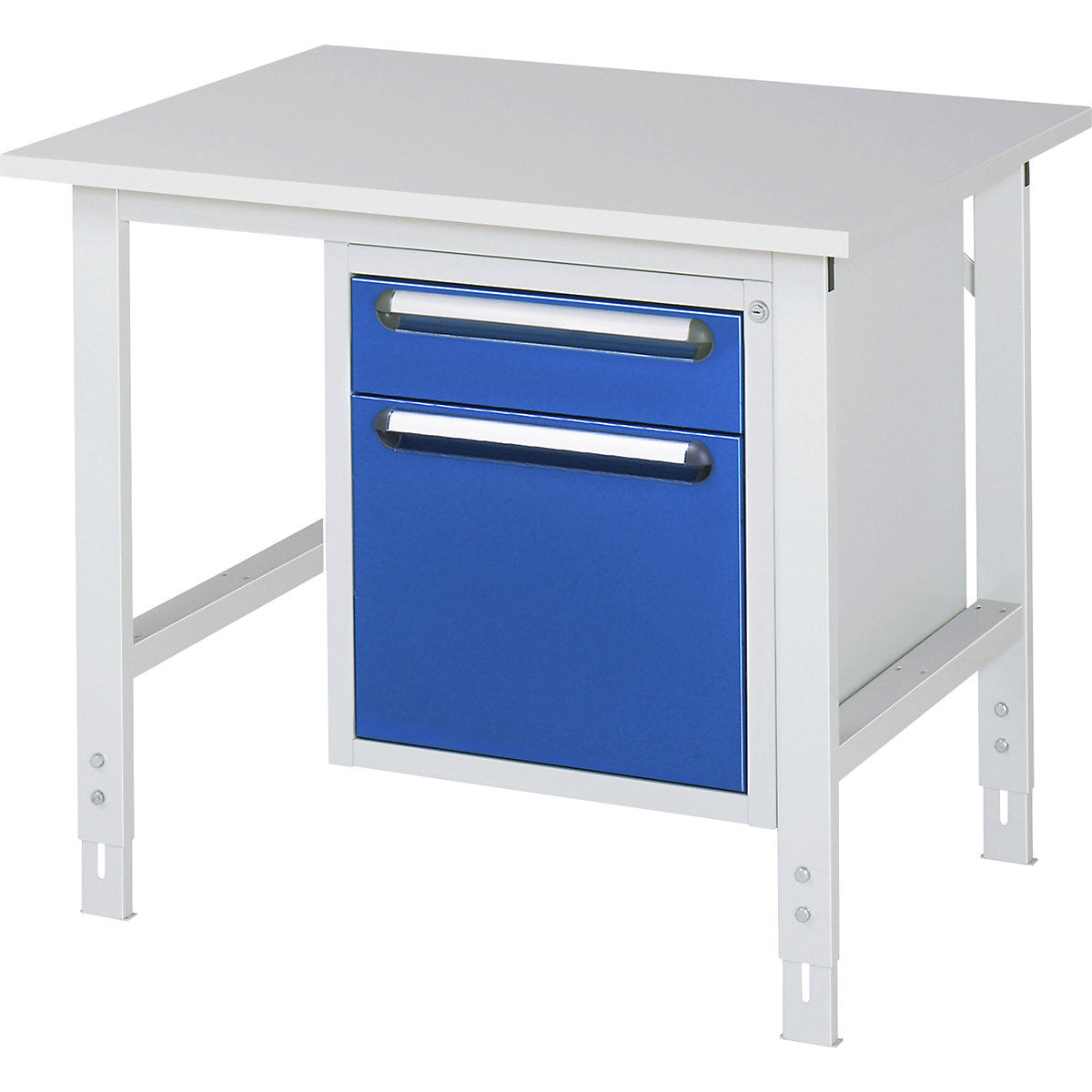 Mesa de trabalho com armário de gavetas, bloco de gavetas inferior com 2 gavetas 1 x 120, 1 x 360 mm, LxP 1000 x 800 mm, tampo em melamina, espessura 22 mm-0
