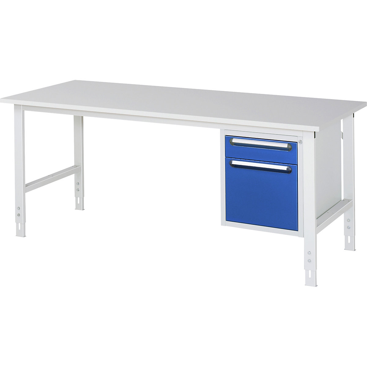 Mesa de trabalho com armário de gavetas, bloco de gavetas inferior com 2 gavetas 1 x 120, 1 x 360 mm, LxP 2000 x 800 mm, tampo em melamina, espessura 22 mm-0