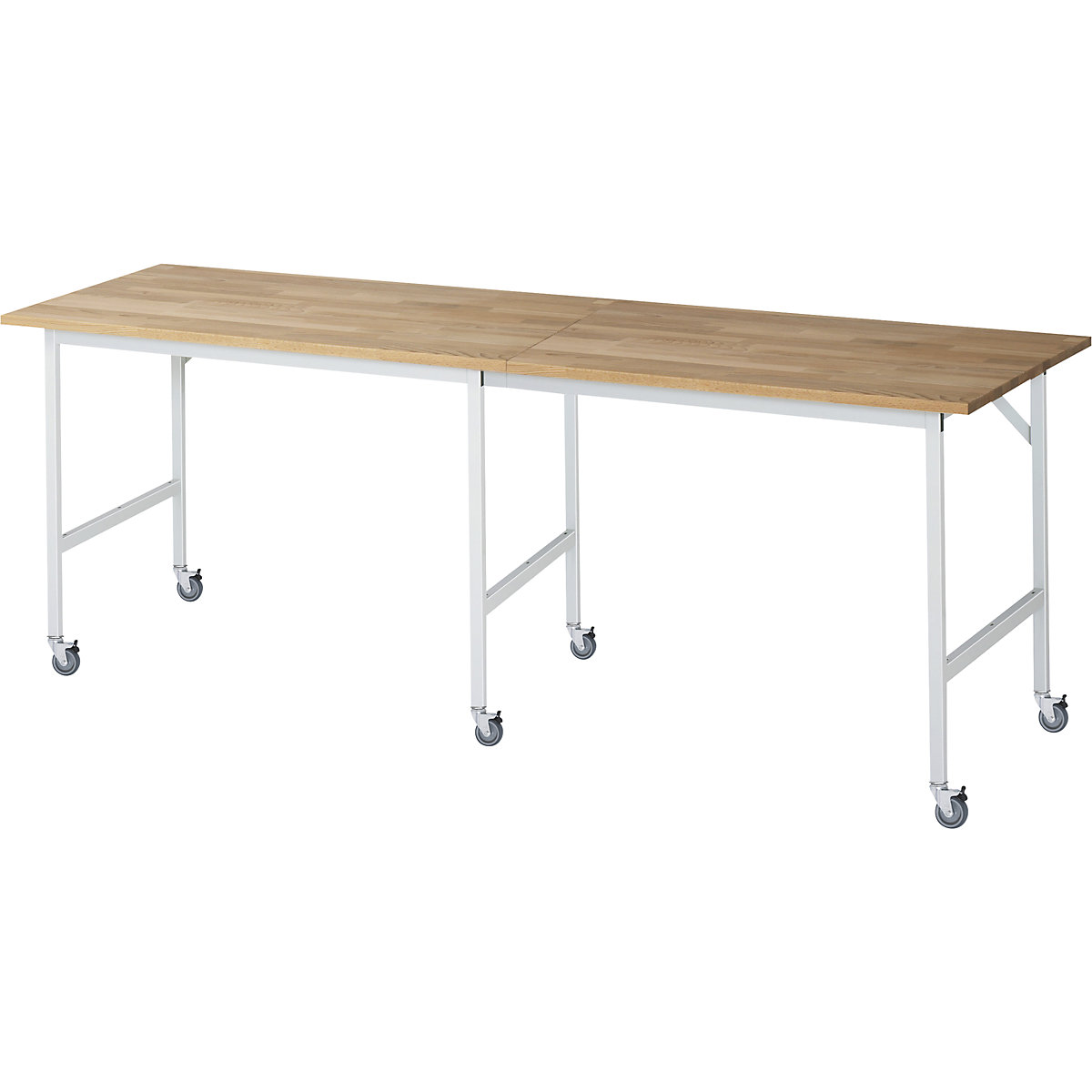Mesa de trabalho, móvel, tampo de madeira maciça em faia, espessura 25 mm, 30 x 30 mm, LxPxA 2500 x 800 x 900 mm-0
