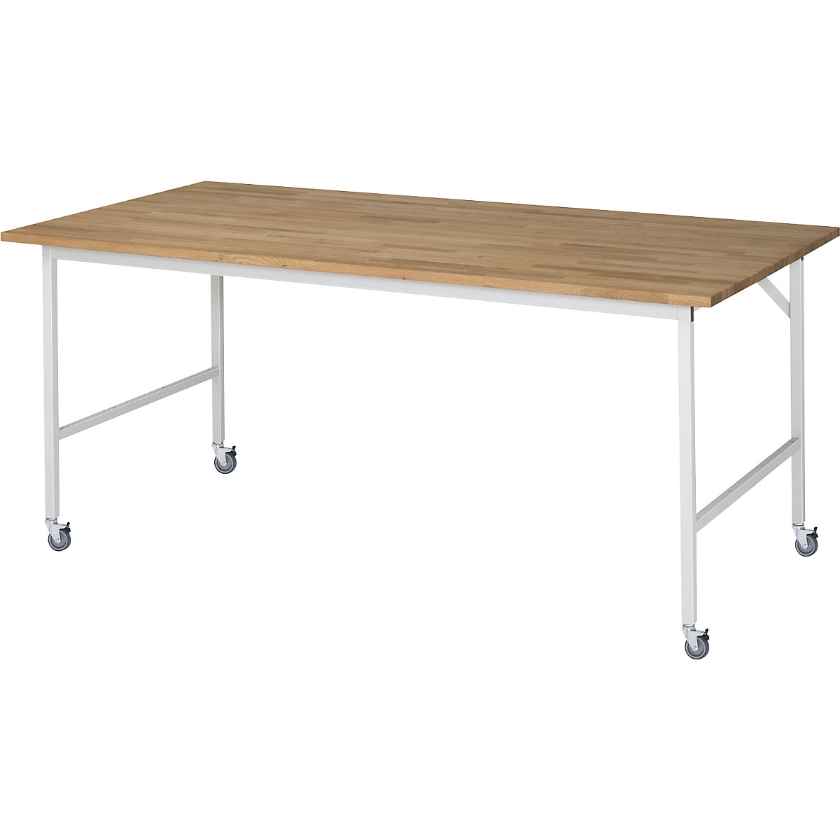 Mesa de trabalho, móvel, tampo de madeira maciça em faia, espessura 25 mm, 30 x 30 mm, LxPxA 2000 x 1000 x 900 mm-0