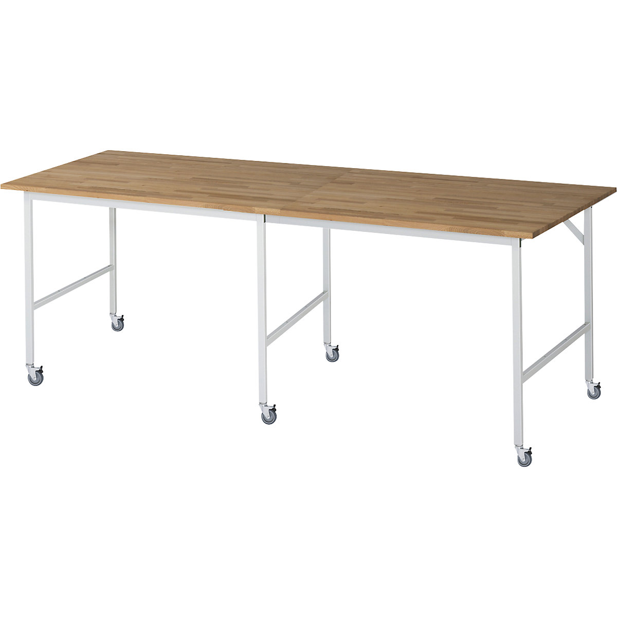 Mesa de trabalho, móvel, tampo de madeira maciça em faia, espessura 25 mm, 30 x 30 mm, LxPxA 2500 x 1000 x 900 mm-0