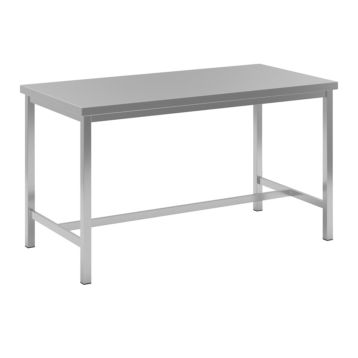 Mesa de trabalho em aço inoxidável – eurokraft basic, 1 travessa intermédia, largura 1500 mm-0