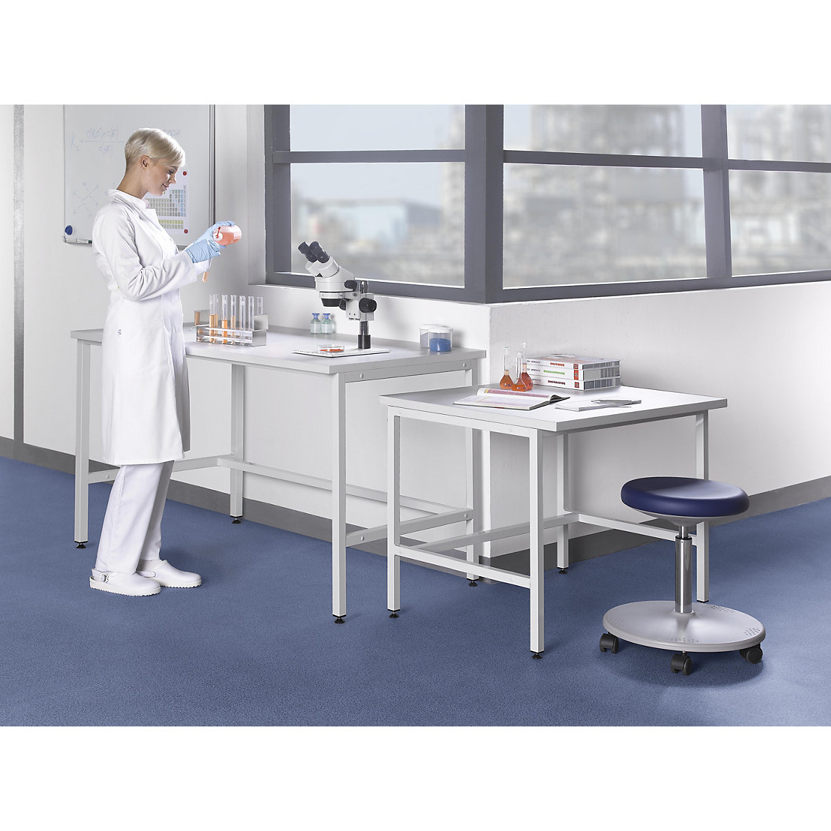 Mesa de laboratório com armação de pés em H (Imagem do produto 2)-1