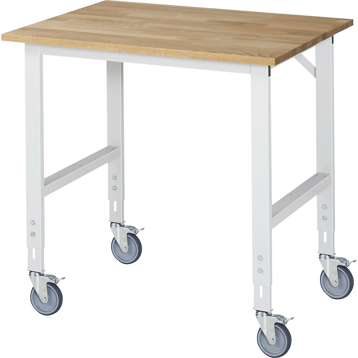 Banco da lavoro mobile – RAU, telaio 60 x 30 mm, pannello largh. x prof. 1000 x 800 mm in faggio massello-0