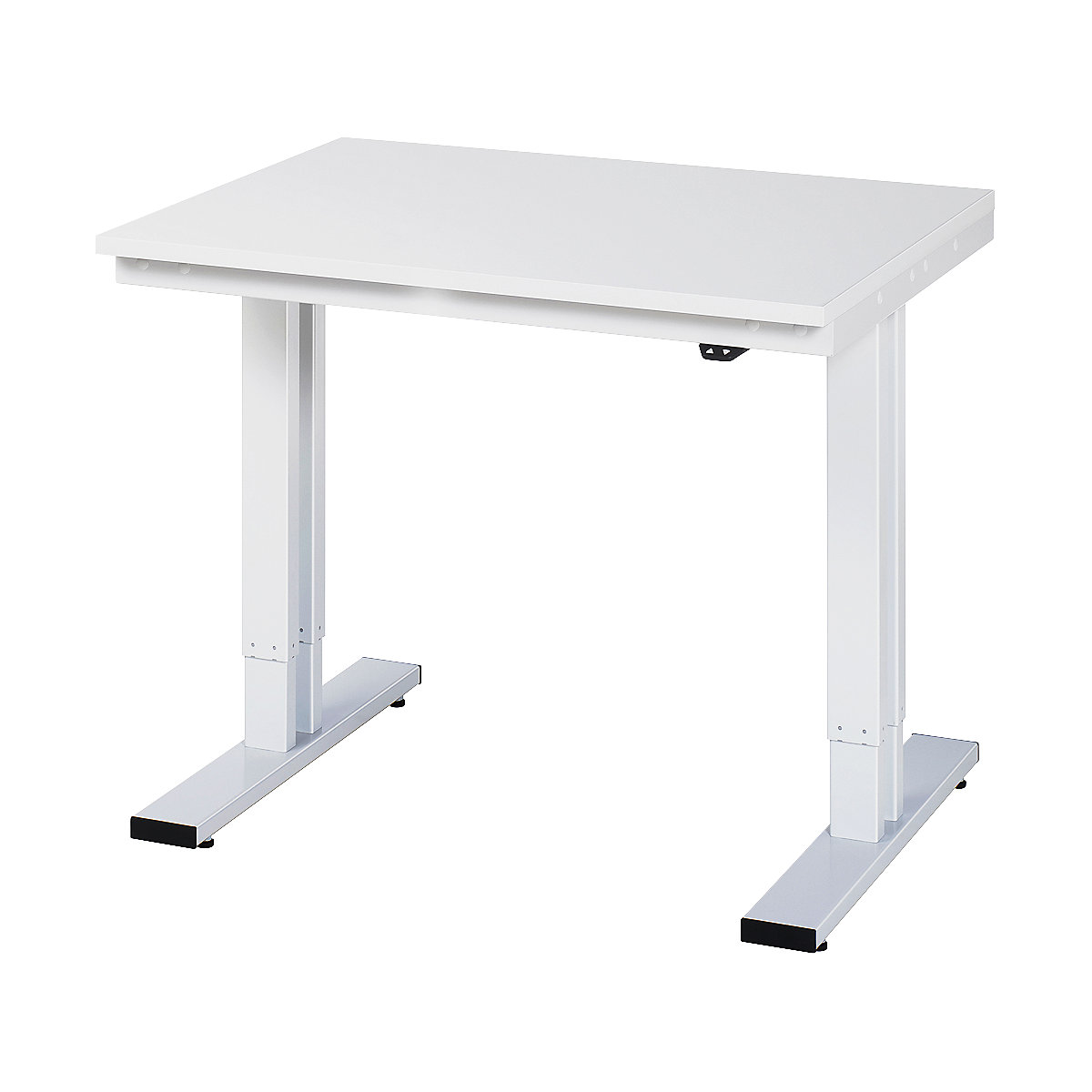 Tavolo da lavoro regolabile elettricamente in altezza, portata 300 kg – RAU, altezza 720 – 1120 mm, piano in truciolato MF rivestito, largh. x prof. 1000 x 800 mm-0