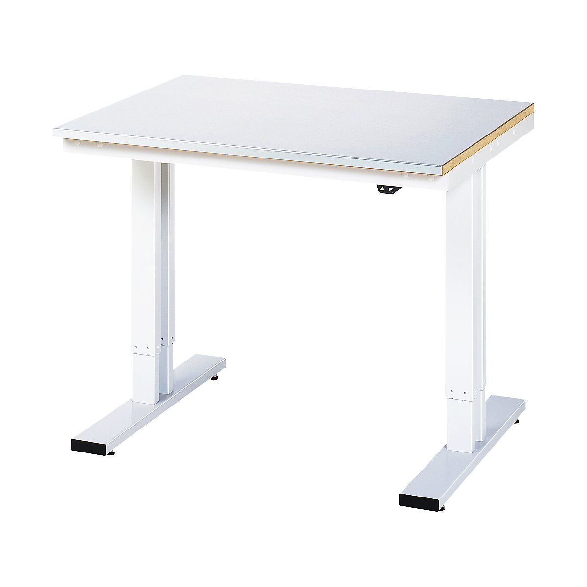 Tavolo da lavoro regolabile elettricamente in altezza, portata 300 kg – RAU, altezza 720 – 1120 mm, piano in lamiera d'acciaio, largh. x prof. 1000 x 800 mm-0