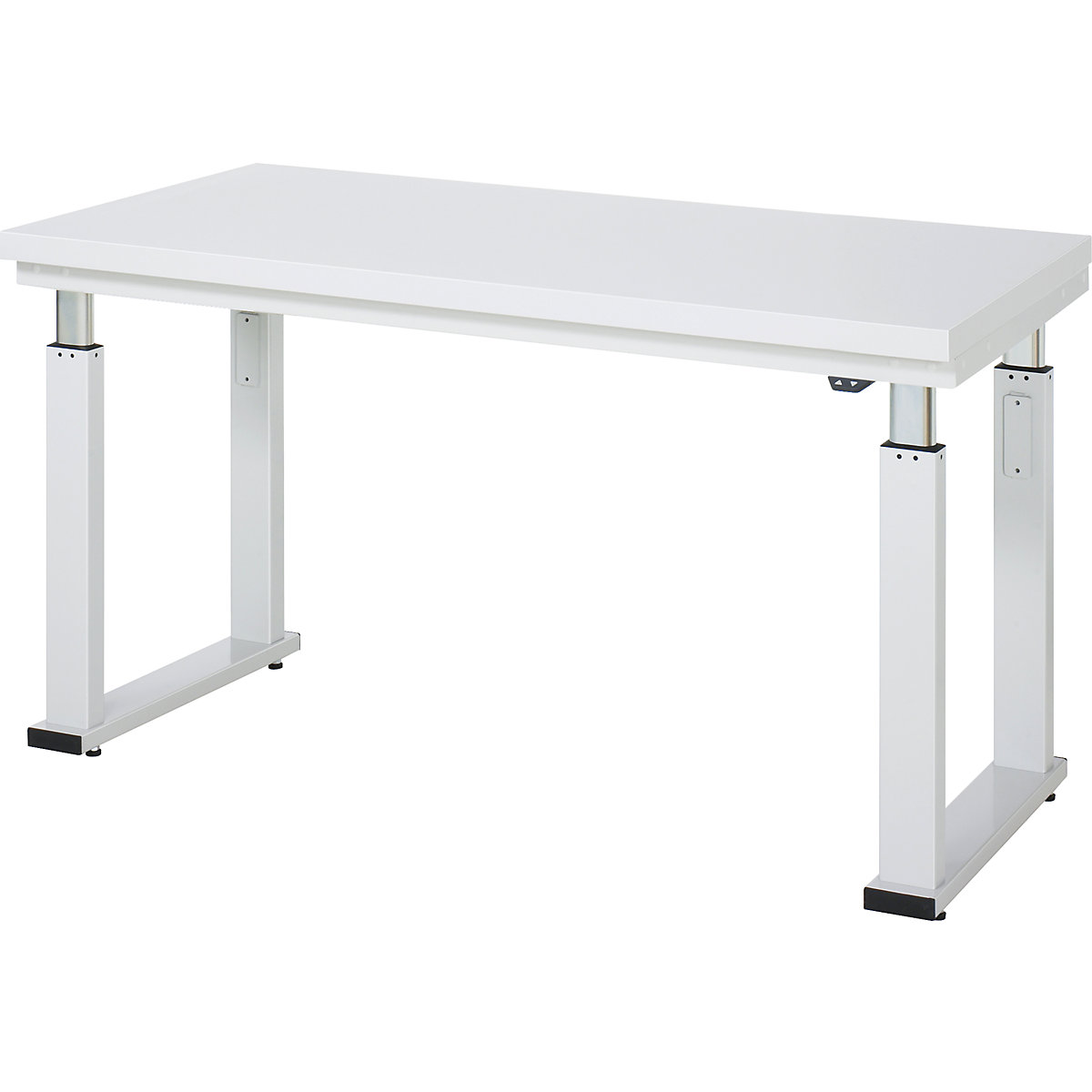 Tavolo da lavoro regolabile elettricamente in altezza, portata 600 kg – RAU, altezza 740 – 1140 mm, piano in laminato rigido, largh. x prof. 1500 x 700 mm-0