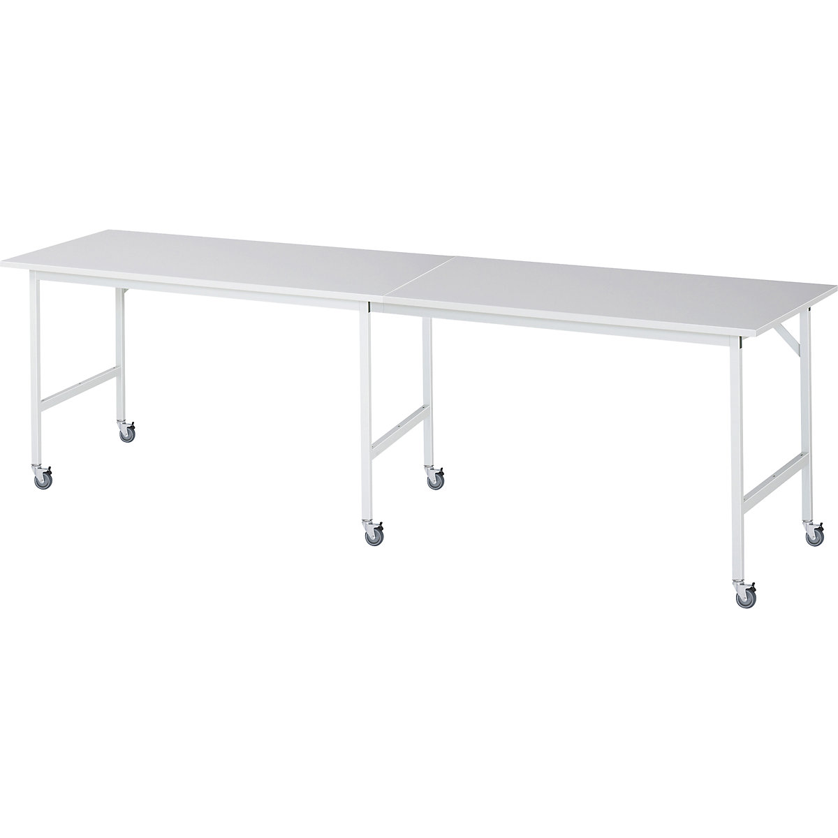 Banco da lavoro, mobile, piano in melammina, spessore 22 mm, 30 x 30 mm, largh. x prof. x alt. 3000 x 800 x 900 mm-0