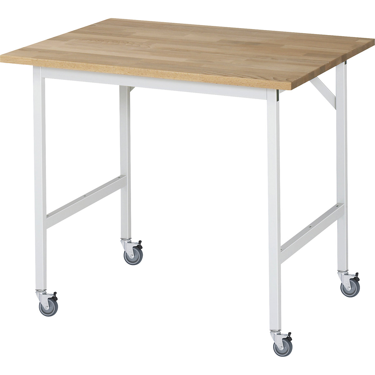 Banco da lavoro, mobile, pannello in legno massiccio di faggio, spessore 25 mm, 30 x 30 mm, largh. x prof. x alt. 1000 x 800 x 900 mm-0