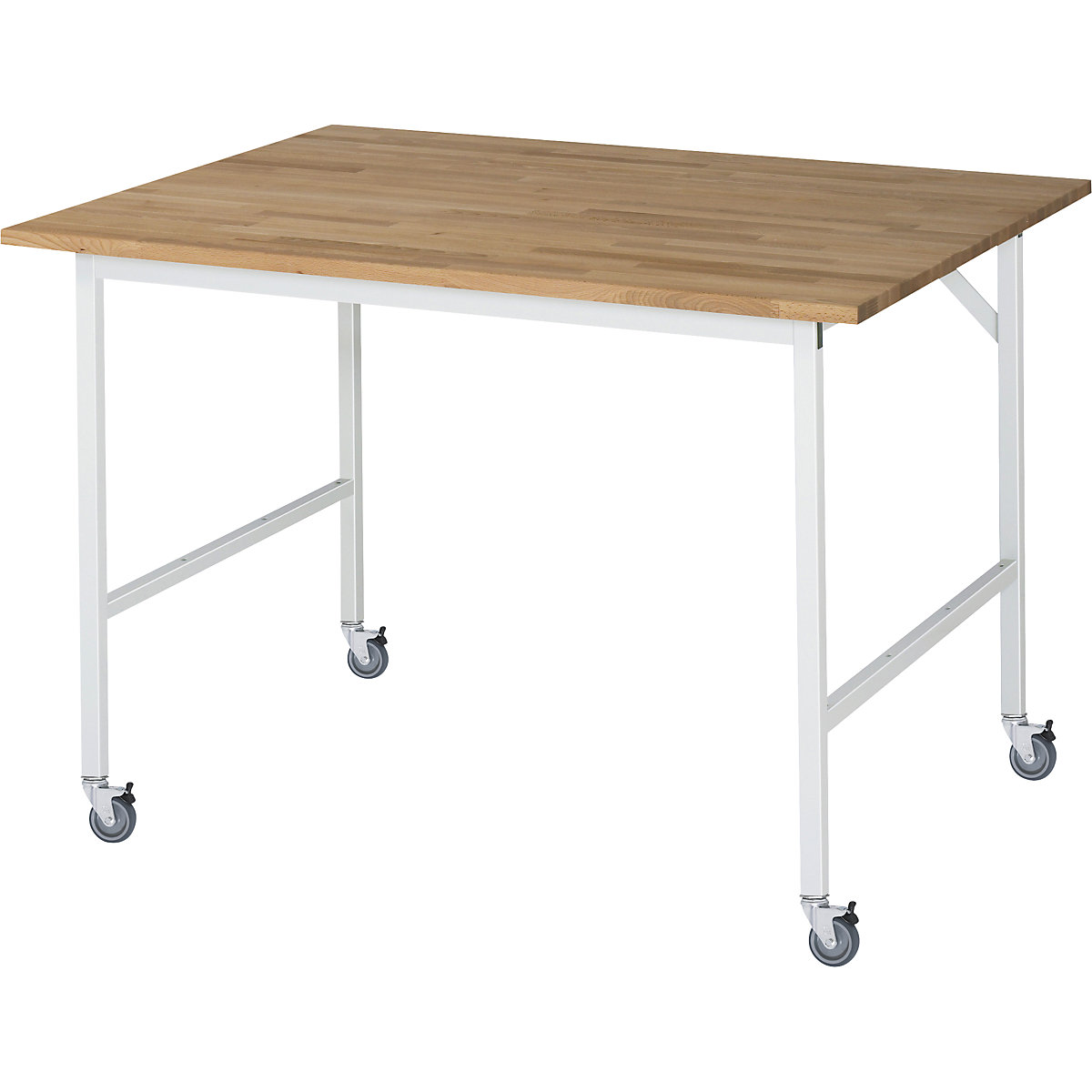 Banco da lavoro, mobile, pannello in legno massiccio di faggio, spessore 25 mm, 30 x 30 mm, largh. x prof. x alt. 1250 x 1000 x 900 mm-0