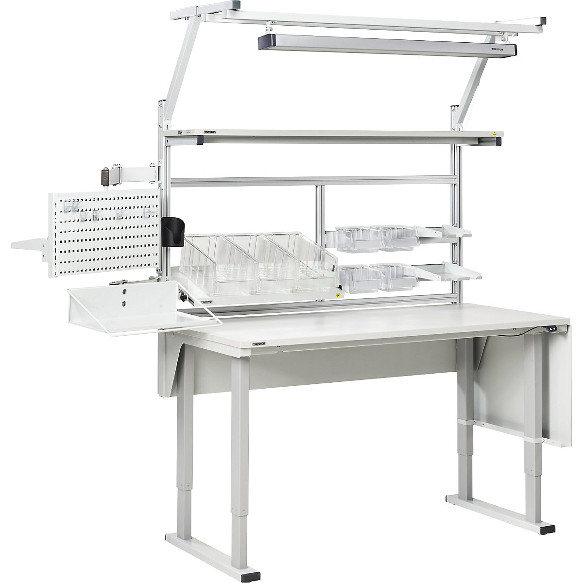 Mesa de trabajo QuatreX, de altura regulable eléctricamente – Treston (Imagen del producto 3)-2