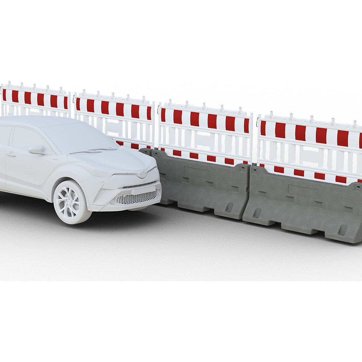 Concrete barrier with plastic fencing – Schake (Product illustration 2)-1