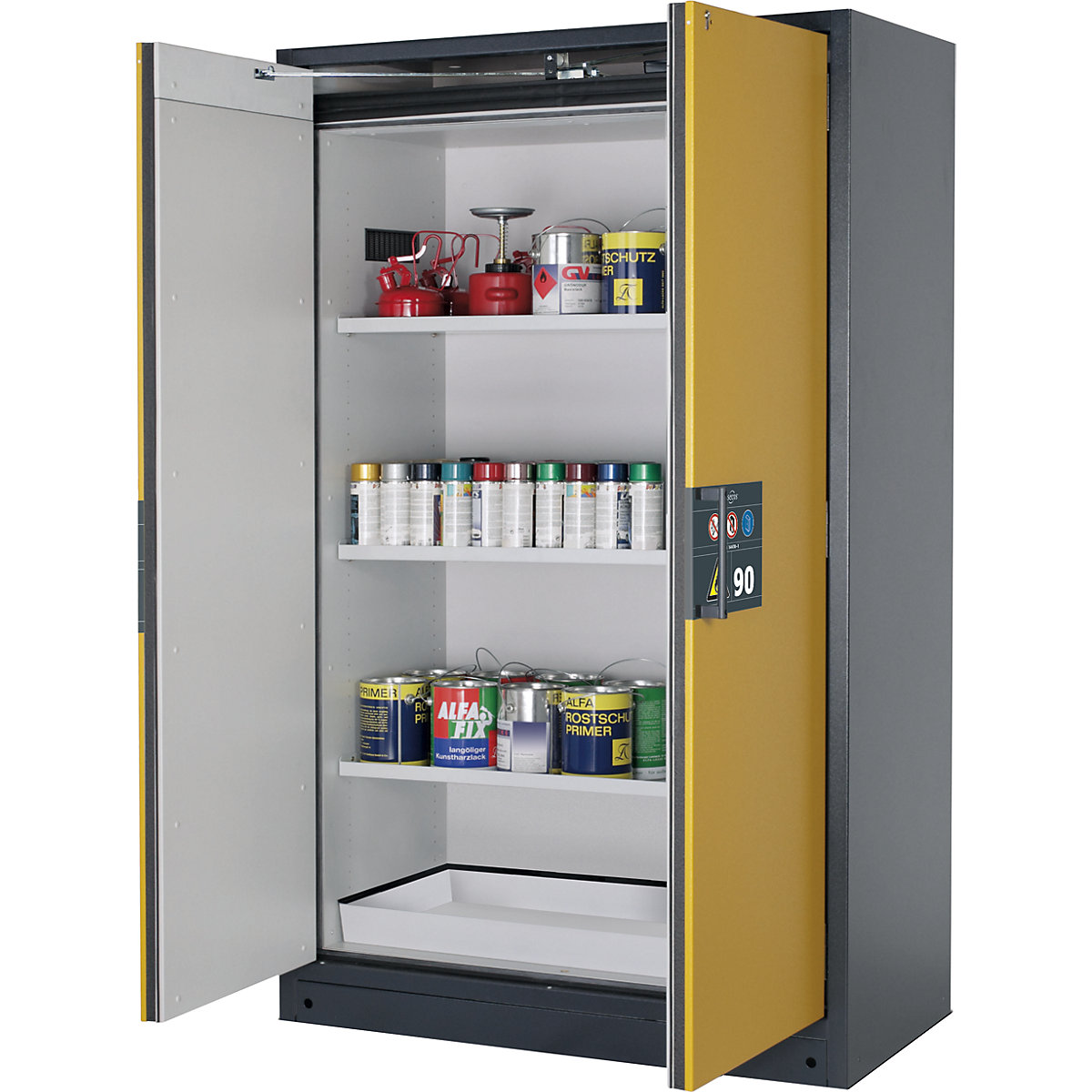 Brandveiligheids-opslagkast voor gevaarlijke stoffen type 90, halfautomatisch – asecos (Productafbeelding 4)-3
