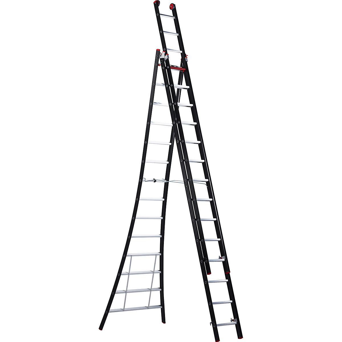 Reformladder NEVADA – Altrex, 3-delig, zwart, 3 x 14 sporten-1