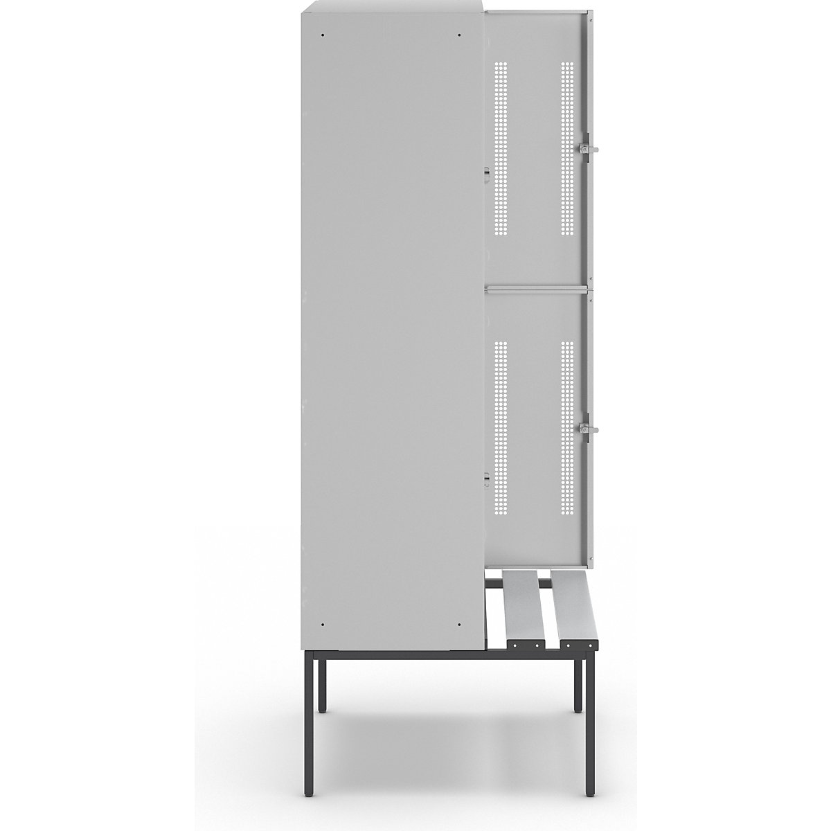 Lockerkast Berlin 1 met twee verdiepingen en zitbank – Wolf (Productafbeelding 4)-3