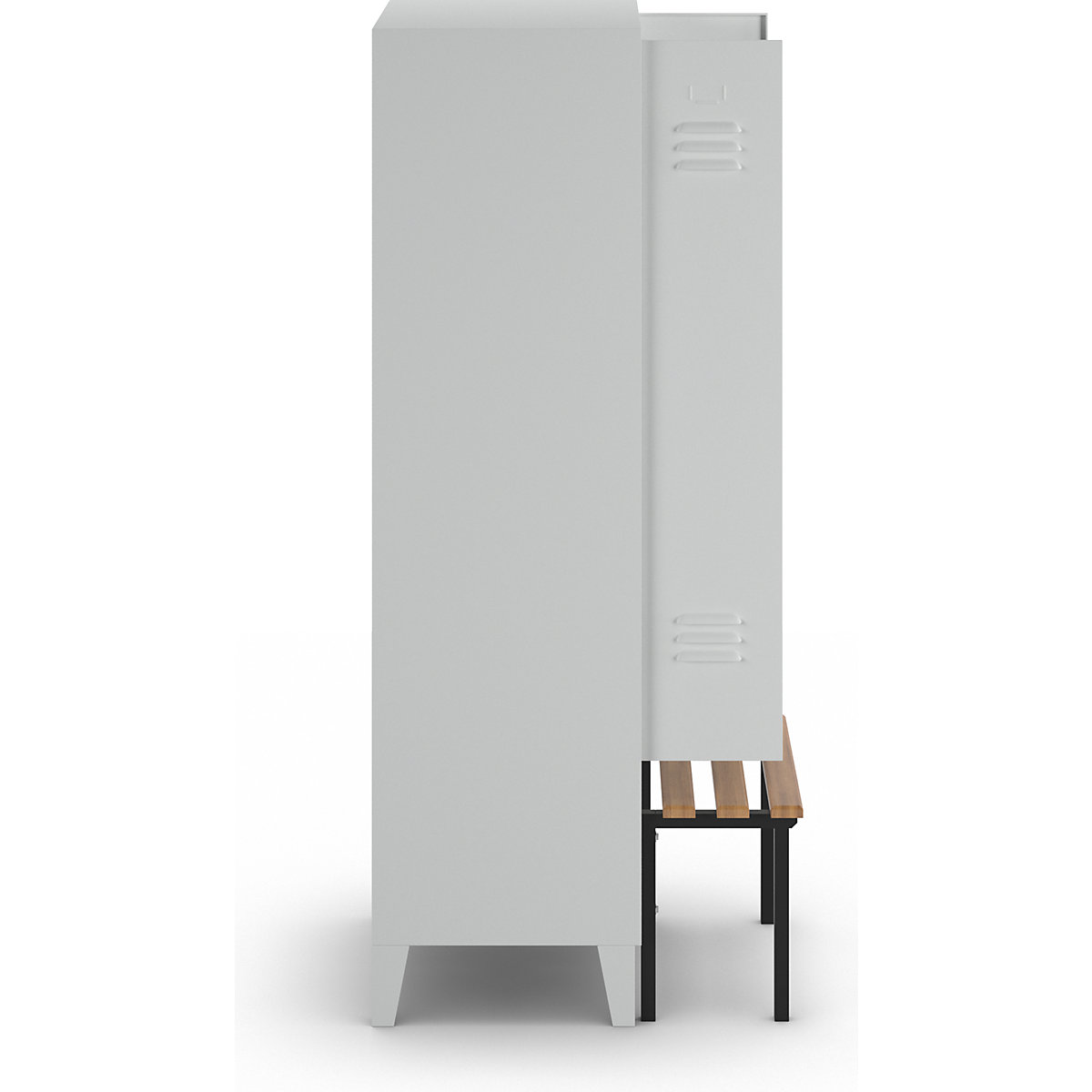 Lockerkast Berlin 2 met schoon/vuil verdeling en zitbank – Wolf (Productafbeelding 3)-2