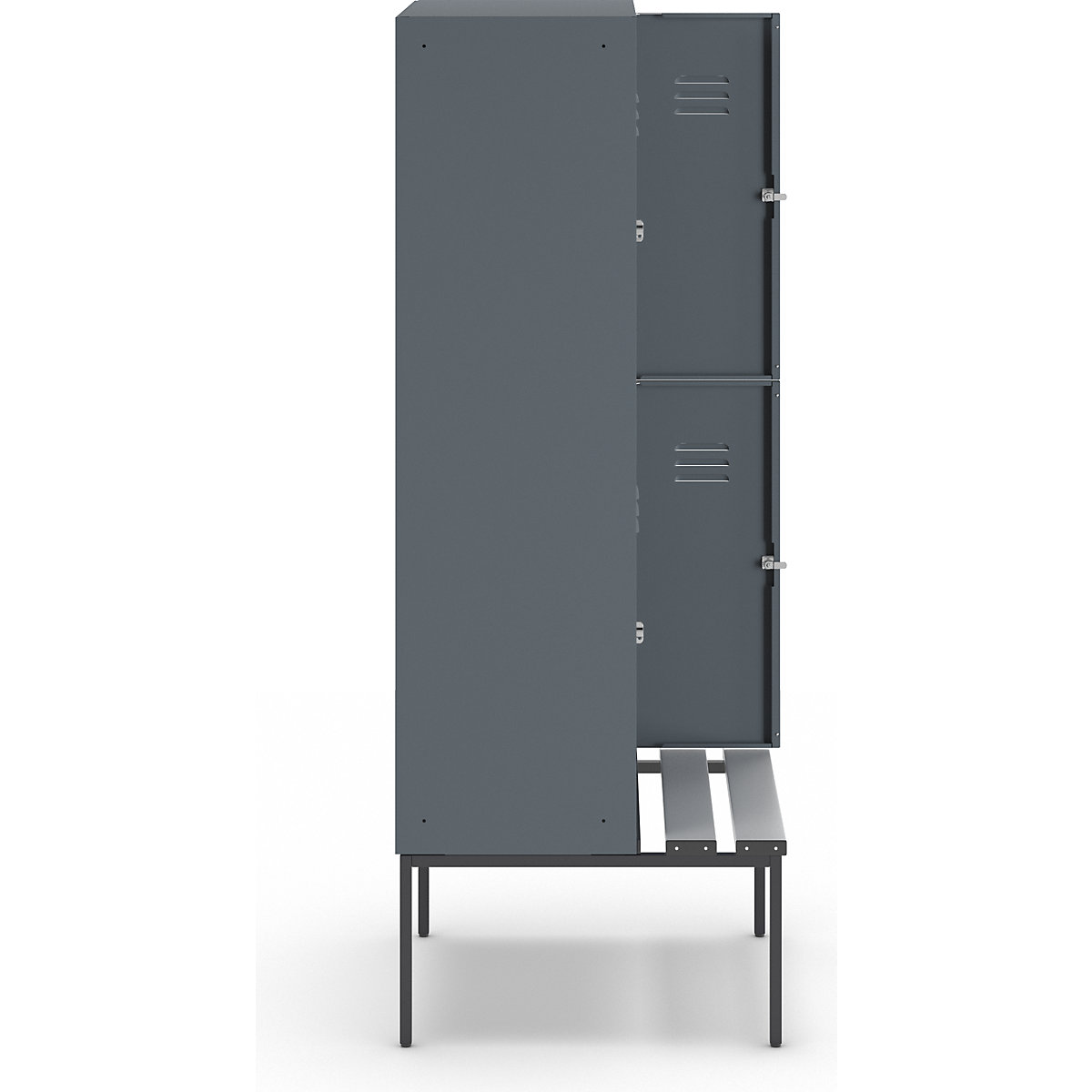 Lockerkast Berlin 2 met twee verdiepingen en zitbank – Wolf (Productafbeelding 4)-3