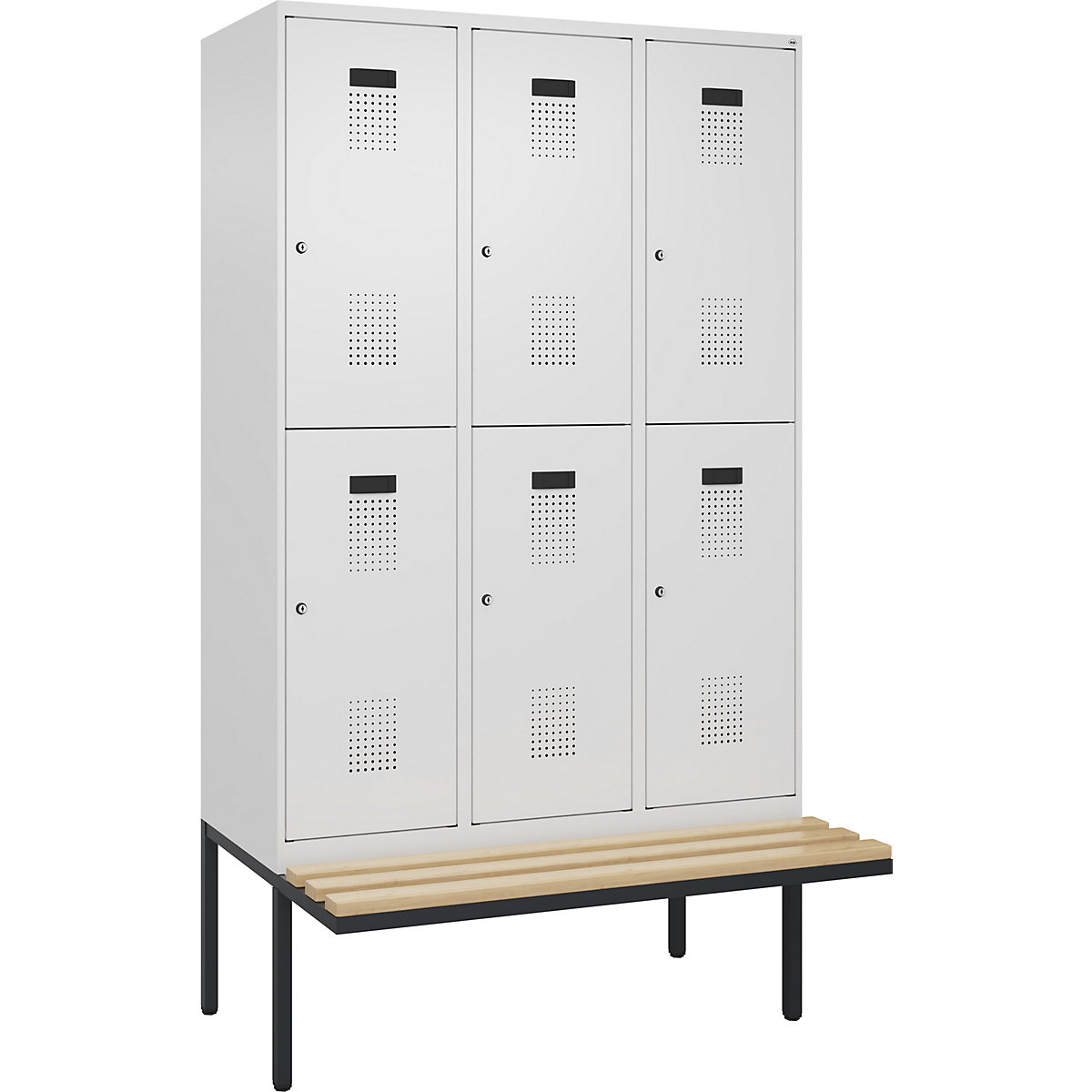 Lockerkast Evolo PLUS met twee verdiepingen en zitbank (Productafbeelding 2)-1