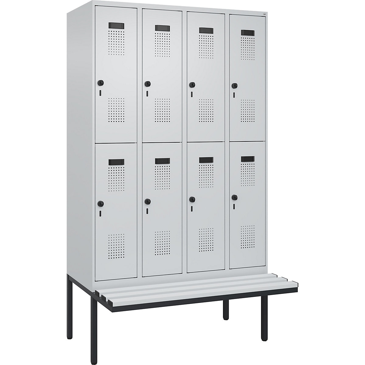 Lockerkast Evolo PLUS met twee verdiepingen en zitbank (Productafbeelding 2)-1