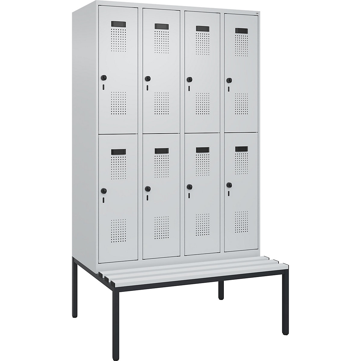 Lockerkast Evolo PLUS met twee verdiepingen en zitbank (Productafbeelding 2)-1