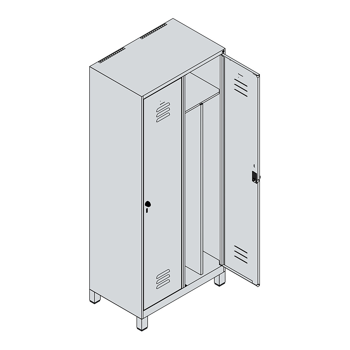 Multifunctionele lockerkast Classic PLUS, smal – C+P (Productafbeelding 4)-3