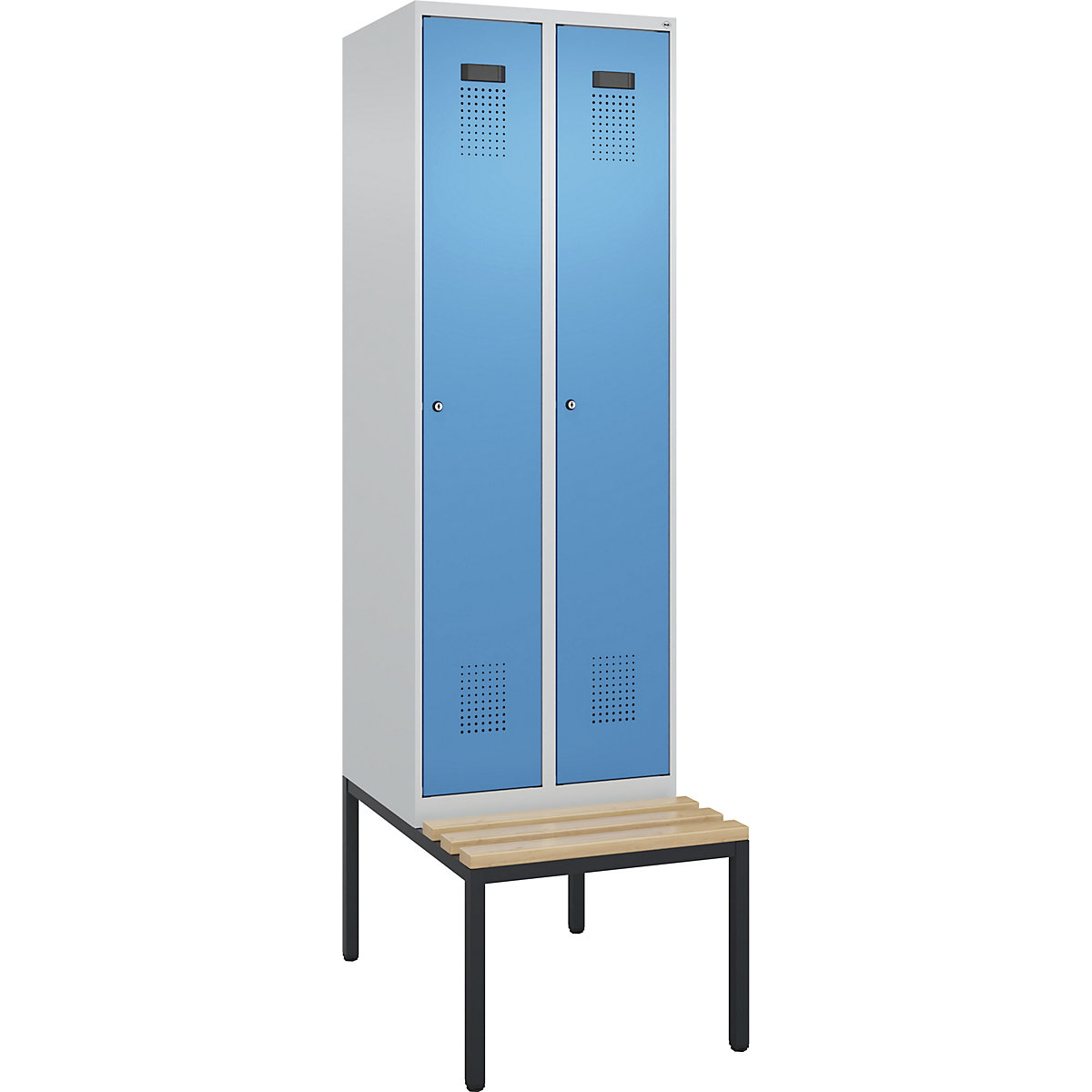 Multifunctionele lockerkast Evolo PLUS met zitbank, smal (Productafbeelding 2)-1