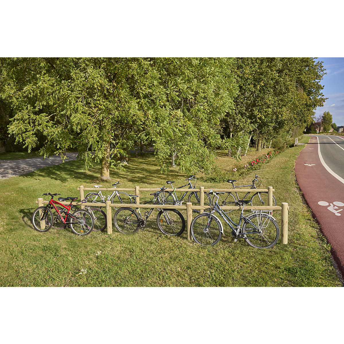 Fietsenrek van hout – Mottez (Productafbeelding 4)-3