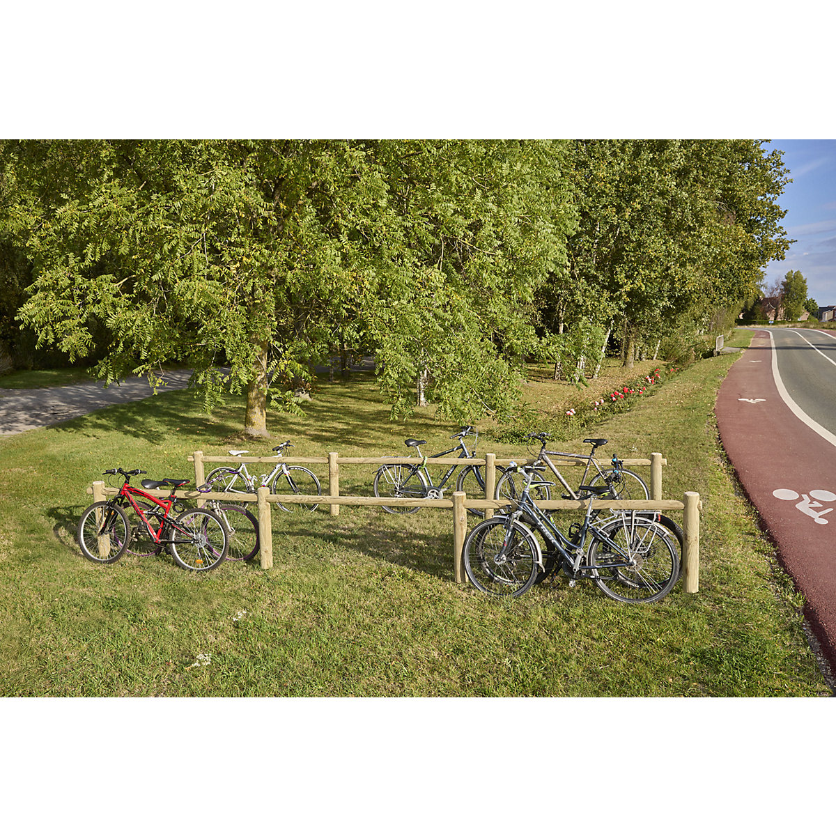 Fietsenrek van hout – Mottez (Productafbeelding 5)-4