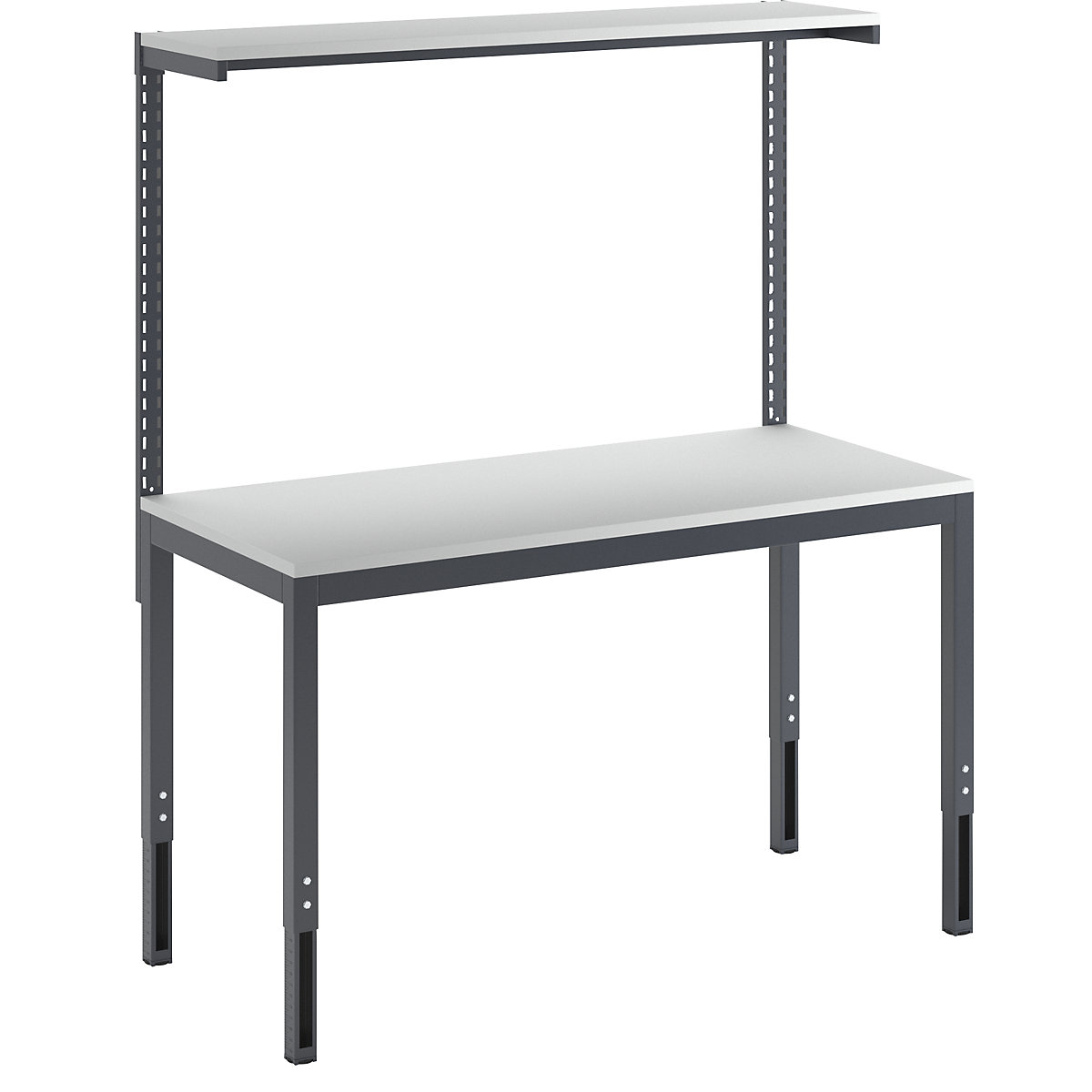 In hoogte verstelbare werktafel met etagebord – eurokraft basic