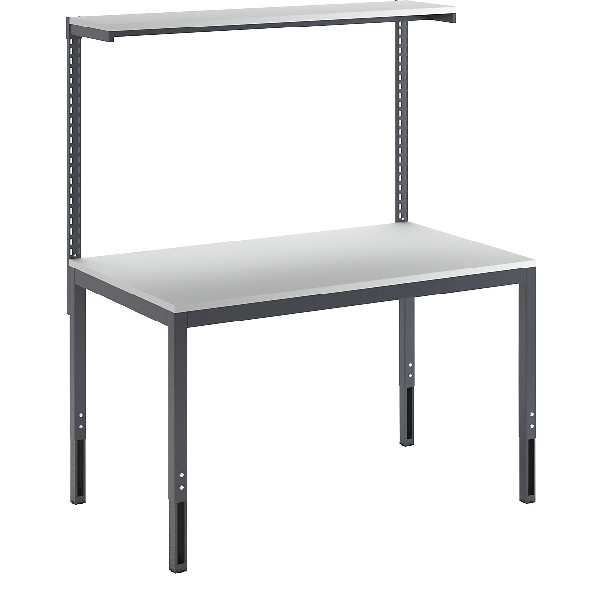 In hoogte verstelbare werktafel met etagebord – eurokraft basic