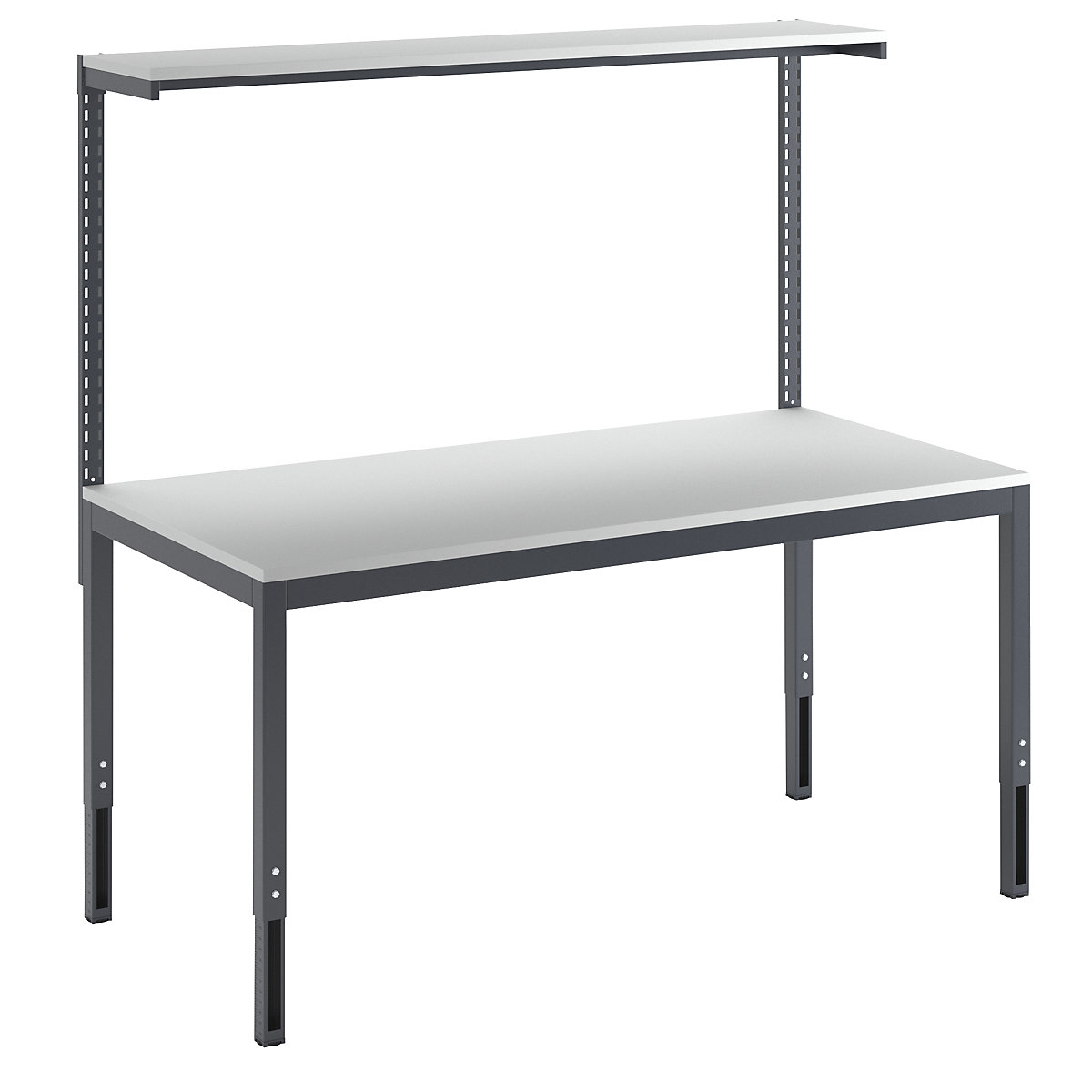 In hoogte verstelbare werktafel met etagebord – eurokraft basic