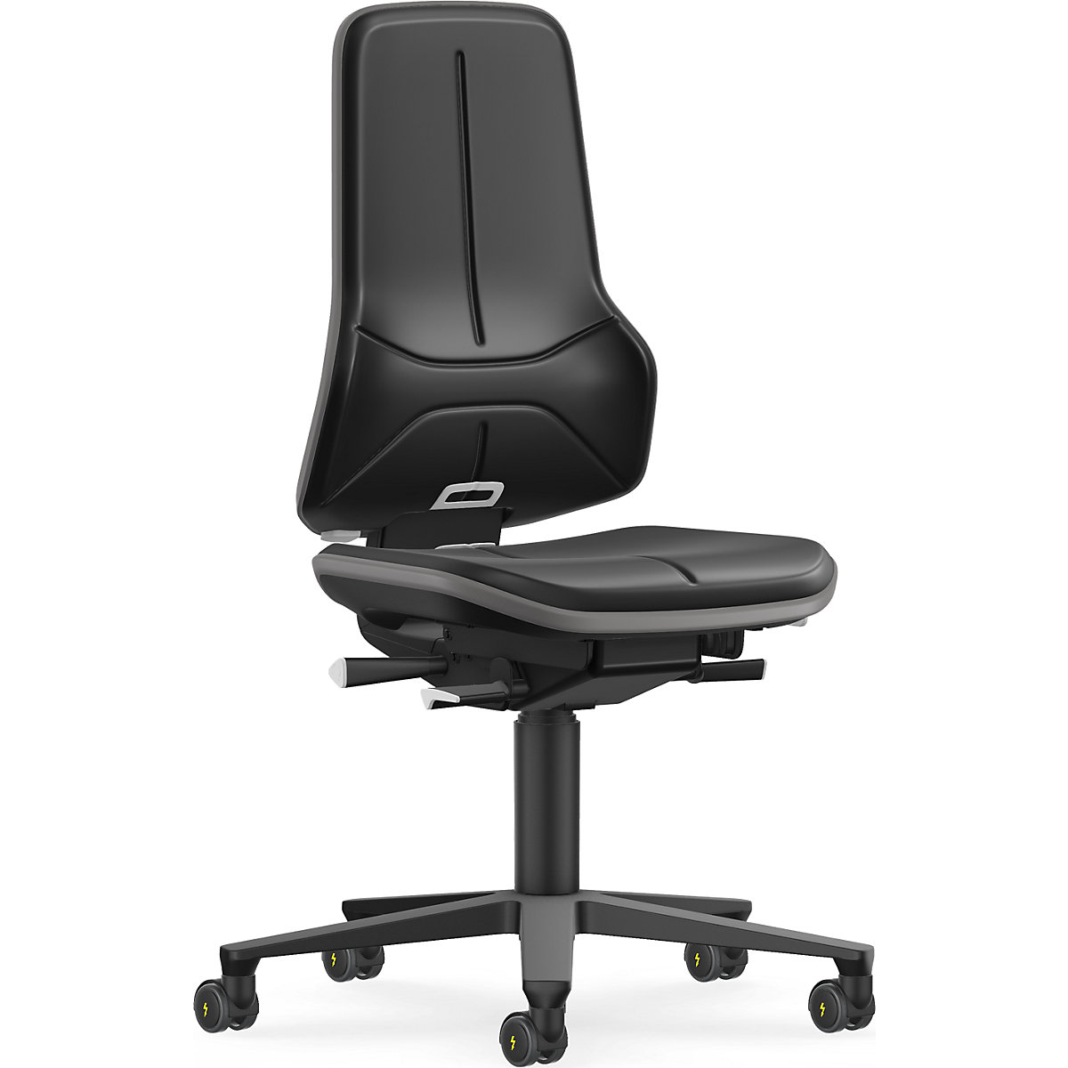 NEON werkdraaistoel ESD, wielen – bimos (Productafbeelding 6)-5